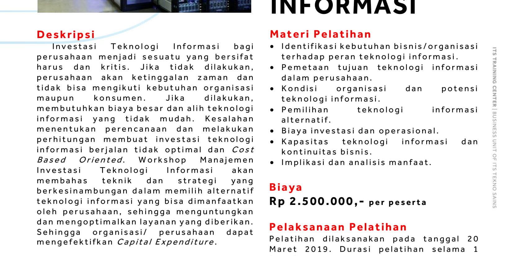 Workshop Manajemen Investasi Teknologi Informasi